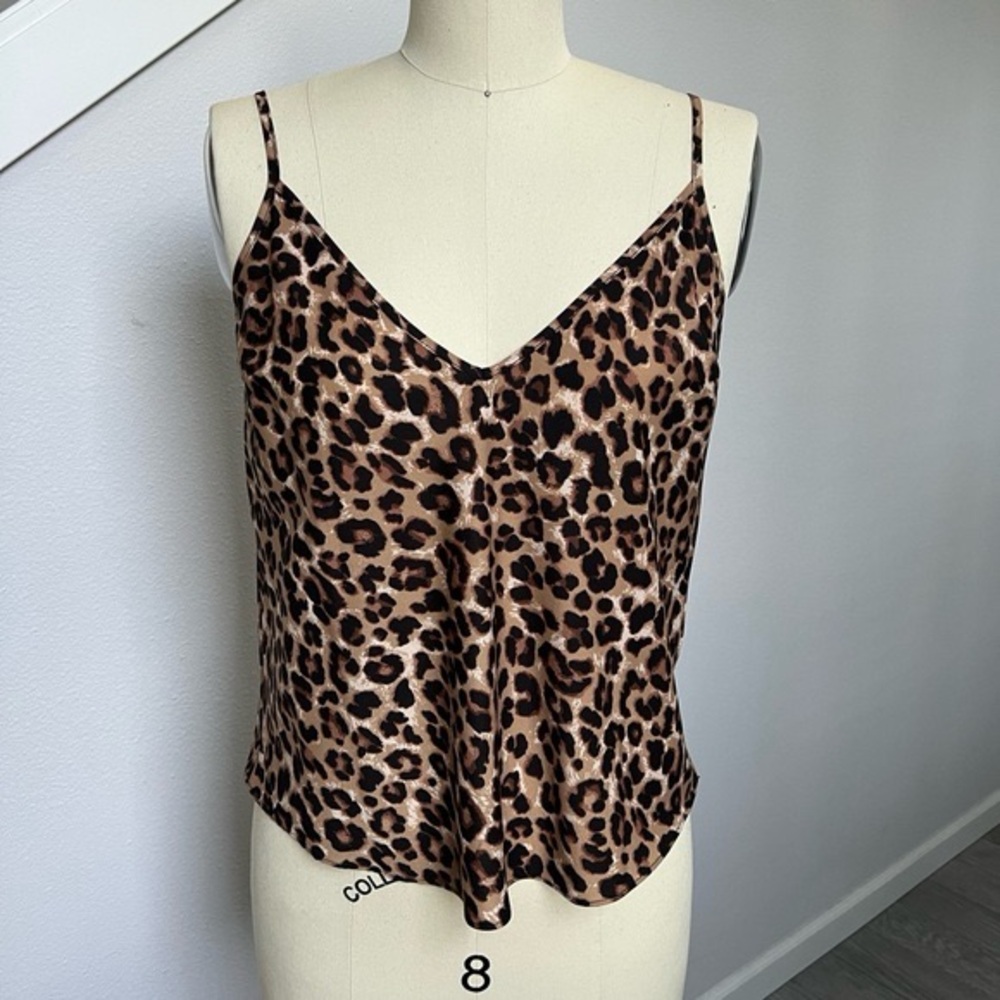 Veronica Beard Silk cheetah leopard Print Cami Top